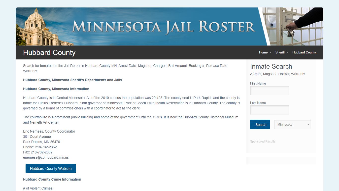 Hubbard County | Jail Roster Search - MinnesotaJailRoster.com